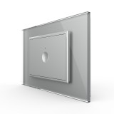 Cumpara ieftin Intrerupator simplu touch Livolo gri, rama din sticla, standard Italian