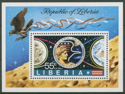 LIBERIA, APOLLO 17 - COLIȚĂ MNH foto