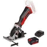 Einhell TE-CS 18/89 Li PXC + Starter Kit - Fierastrau circular 89x10 mm + Set 1 acumulator si incarcator Li-Ion 18 V 4 Ah