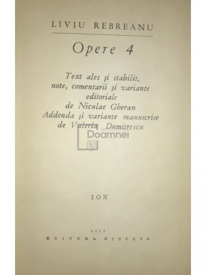 Liviu Rebreanu - Opere, vol. IV - Ion (editia 1970) foto