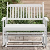 Banca balansoar gradina Gossi, lemn plop, 118x70x104.5 cm, alb, terasa/curte, relaxare