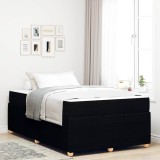 VidaXL Cadru de pat cu saltea cu saltea Negru 120 x 190 cm țesătură