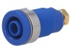 Soclu banană 4mm 32A albastru aurit pe panou