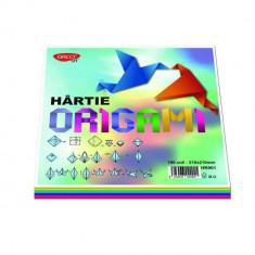 Hartie Origami DACO, 21x21 cm,100 Coli/Top, 10 Culori, 80 g/m², Hartie Origami Colorata, Hartie Patrata Origami, Coli pentru Origami, Produse de Harti