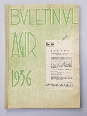 BULETINUL AGIR, ANUL XVIII, Nr. 10, OCTOMBRIE, 1936 foto