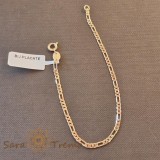 Bratara placata cu aur 18K, model clasic 3-cu-1 cu zale mici plate - 20 21 cm