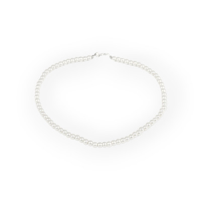 Colier din perle de sticla Crisalida, lungime 42 cm, Alb foto