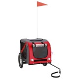 Cumpara ieftin Remorca bicicleta animale companie, rosu/gri textil oxford/fier