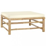 VidaXL Set mobilier de grădină cu perne alb crem, 6 piese, bambus 3058197