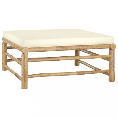 vidaXL Set mobilier de grădină cu perne alb crem, 6 piese, bambus 3058197 foto