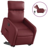 Cumpara ieftin Fotoliu rabatabil electric cu ridicare, rosu vin