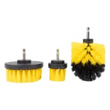 Set 3 perii de curatare pentru bormasina si surubelnita AMiO, nylon, 4,5 cm 8,5 cm 10 cm, filet 0,6 cm, negru-galben, pentru baie, bucatarie, pavaj