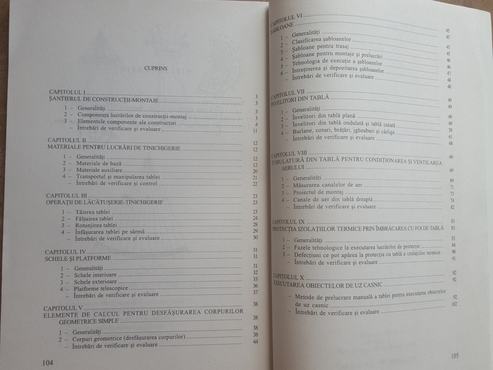 TEHNOLOGIA MESERIEI - Tinichigerie Constructii - Manual anii 2 si 3 - A.  Tonea | arhiva Okazii.ro