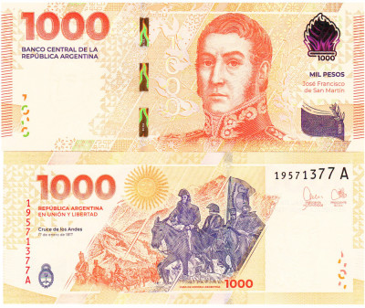 Argentina 1 000 1000 Pesos 2023 P-370 UNC foto