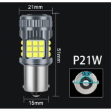 Bec LED P21W BA15S 1156, DRL Lumini de Zi, Marsarier, 30W, 2800LM, 6000K Alb Rece, 36 SMD 3030, Ventilator Integrat, Canbus Integrat, fara eroare de b