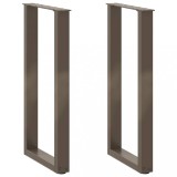 vidaXL Picioare de masă consolă &icirc;n formă de U, 2 buc., oțel natural, 38x(72-73) cm 4013175