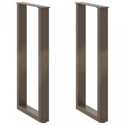 vidaXL Picioare de masă consolă &amp;icirc;n formă de U, 2 buc., oțel natural, 38x(72-73) cm 4013175 foto