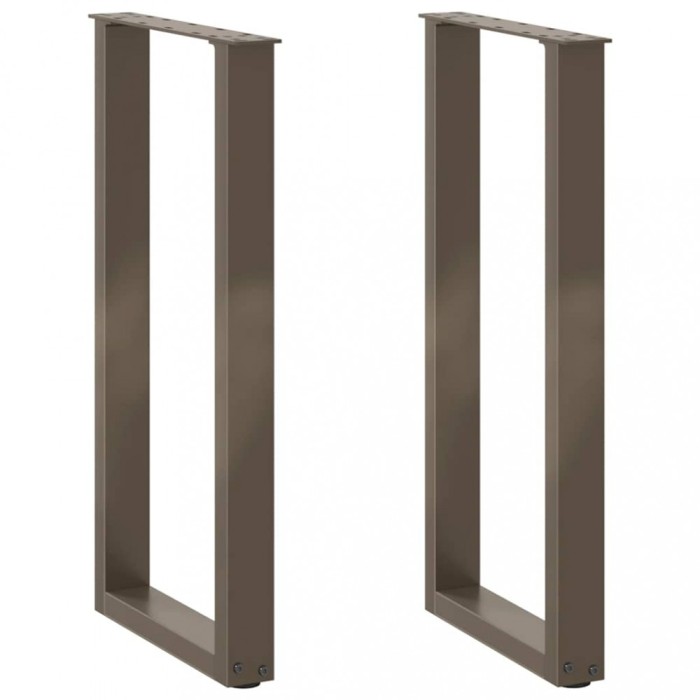 vidaXL Picioare de masă consolă &icirc;n formă de U, 2 buc., oțel natural, 38x(72-73) cm 4013175