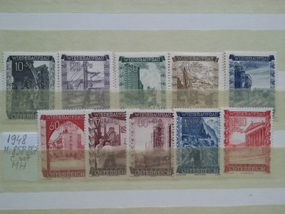 1948- Austria-Mi858-867-c.set-10 val.-MH foto