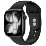 Curea Tech-Protect Silicone pentru Apple Watch 49mm / 46mm / 45mm / 44mm Series, Neagra
