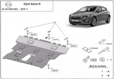 Scut metalic pentru motor - Opel Astra K (2015-) foto