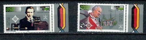 Vatican 1995 - Papa Ioan Paul II, Marconi, radio, serie neuzata