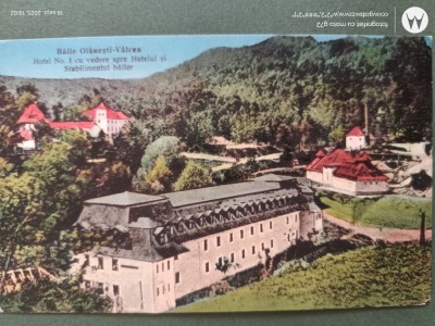 Baile Olanesti -Valcea , Stabilimentul bailor ,anul 1927 ,CARTE POSTALA interesanta ,Regalitate Romania foto