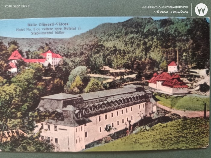 Baile Olanesti -Valcea , Stabilimentul bailor ,anul 1927 ,CARTE POSTALA interesanta ,Regalitate Romania