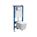 Set Rezervor WC Suspendat Roya Tina 82W, HDPE, 6-9L, 500x120x1140 mm, Albastru