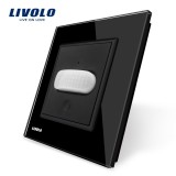 Intrerupator cu senzor de miscare PIR cu indicator luminos Livolo 701RG-12, touch, incastrat, negru