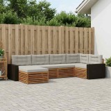vidaXL Set de canapele de exterior 6 pcs Natural și gri deschis 3383574