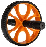 Roata antrenament fitness cu manere confortabile, Aqua-Sport Powerstrech Roller, Negru/Portocaliu, pentru abdomene