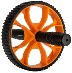 Roata antrenament fitness cu manere confortabile, Aqua-Sport Powerstrech Roller, Negru/Portocaliu, pentru abdomene foto