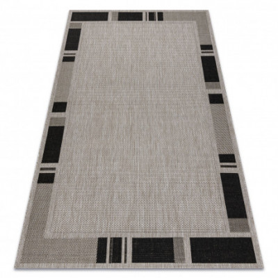 Covor sisal Floorlux 20195 argintiu si negru, 60x110 cm foto