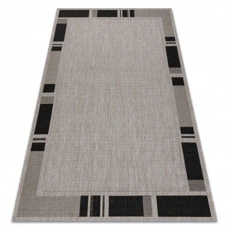 Covor sisal Floorlux 20195 argintiu si negru, 60x110 cm