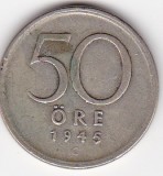 Suedia moneda 50 ore (&ouml;re) 1945 &ndash; coroana suedeza
