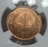 1 Leu 1996 Romania, NGC MS64RD, cel mai rar din serie, tiraj: 272.000 buc.