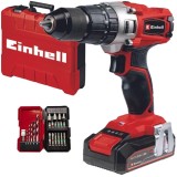 Einhell TE-CD 18/2 Li-i +22 PXC - Masina de gaurit si insurubat cu percutie cu 1 acumulator Li-Ion 18 V 2.5 Ah 44 Nm led iluminare valiza plastic acce