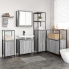 Set mobilă baie 5 piese din lemn compus gri sonoma