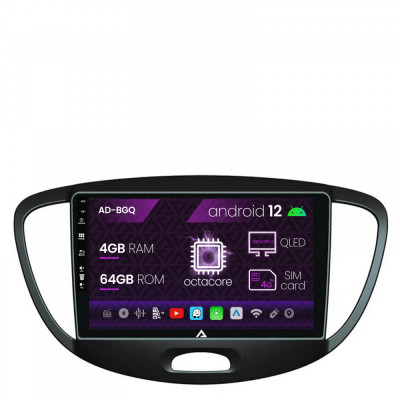 Navigatie Hyundai I10 (2007-2013), Android 12, Q-Octacore 4GB RAM + 64GB ROM, 9 Inch - AD-BGQ9004+AD-BGRKIT198 foto