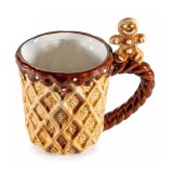 Cana Craciun Turta Dulce ceramica alba maro &Oslash; 10 cm x 10 H, 300 ml
