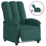 Fotoliu rabatabil electric, verde inchis, material textil