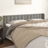 Gossi tablie de pat cu aripioare gri deschis 163x16x78/88 cm catifea