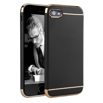 Husa telefon Apple Iphone 8 Plus ofera protectie Subtire 3in1 Lux Black Matte Full foto