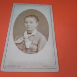Cumpara ieftin FOTO PORTRET FEMEIE ANII 1900 VECHI PE CARTON GROS 10 / 7 CM DE COLECTIE RARA!