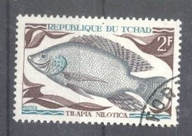 Tchad 1969 Fish, used AE.185 foto