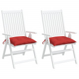 VidaXL Perne de scaun, 2 buc., roșu, 50x50x7 cm, textil oxford