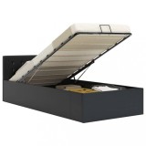 Gossi cadru pat hidraulic, depozitare, negru, 100 x 200 cm, piele eco