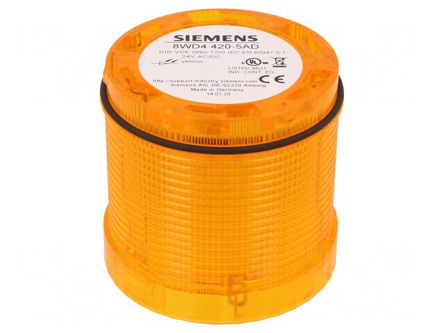 Semnalizator LED Galben 24V IP65 &Oslash;70mm