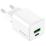 Cumpara ieftin Incarcator de retea GoGEN ACHPDQ230W01, 1xUSB-C / 30W, 1xUSB-A / 18W, incarcare